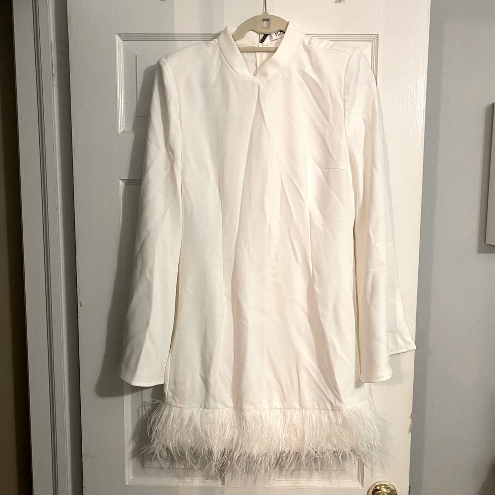 Elliatt Aniyah Feather Hem Mini Dress NWT